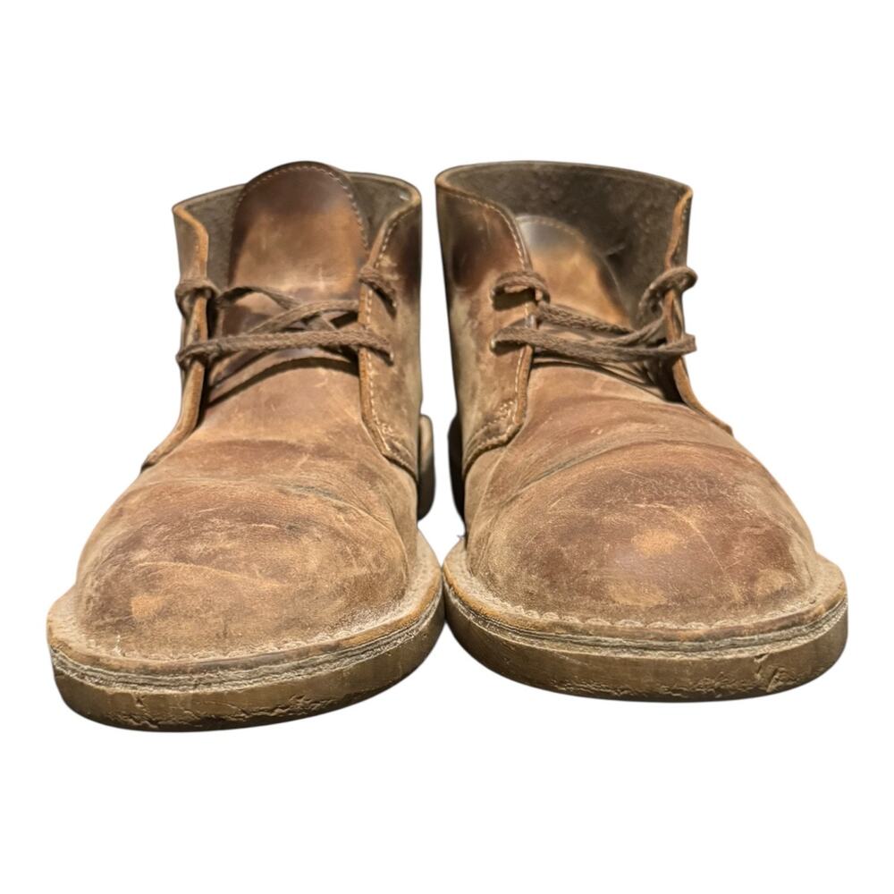 Clarks Men's Bushacre Chukka Desert Ankle Laced Boots Sz 9 M Beeswax Leather - Picture 3 of 9